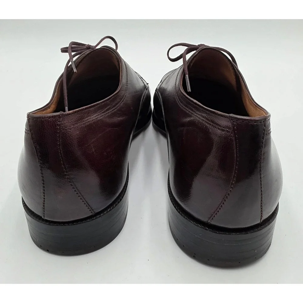 Bally Suisse Vasano Albano Men's Burgundy Leather Cap Toe Derby Shoes Size 8 F